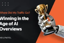 A graphic that says "Where Did My Traffic Go? Winning In The Age of AI Overviews."