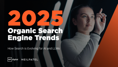 A Graphic That Says "2025 Organic Search Engine Trends"
