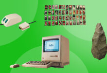 A selection of really old tech products.