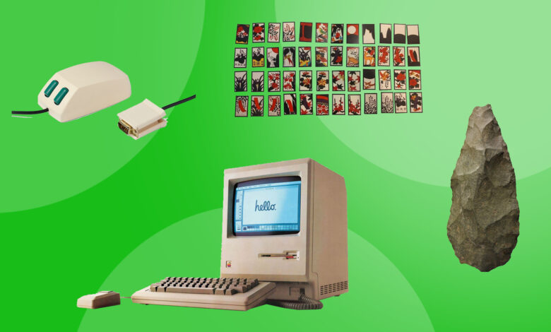 A selection of really old tech products.